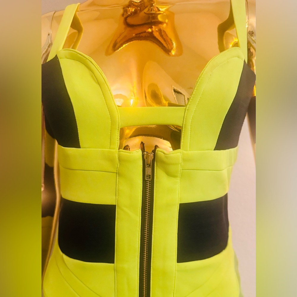 Arrogant Cat London Lime Green Form Fitting Dress, Cocktail, Club wear, Size S - Picture 5 of 16